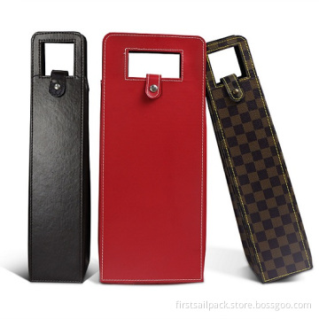 Wholesale single wine bottle bag 100% handmade reusable pvc leather bottle tote wine bag